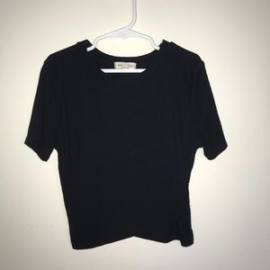 Silence and noise black cross front crop top